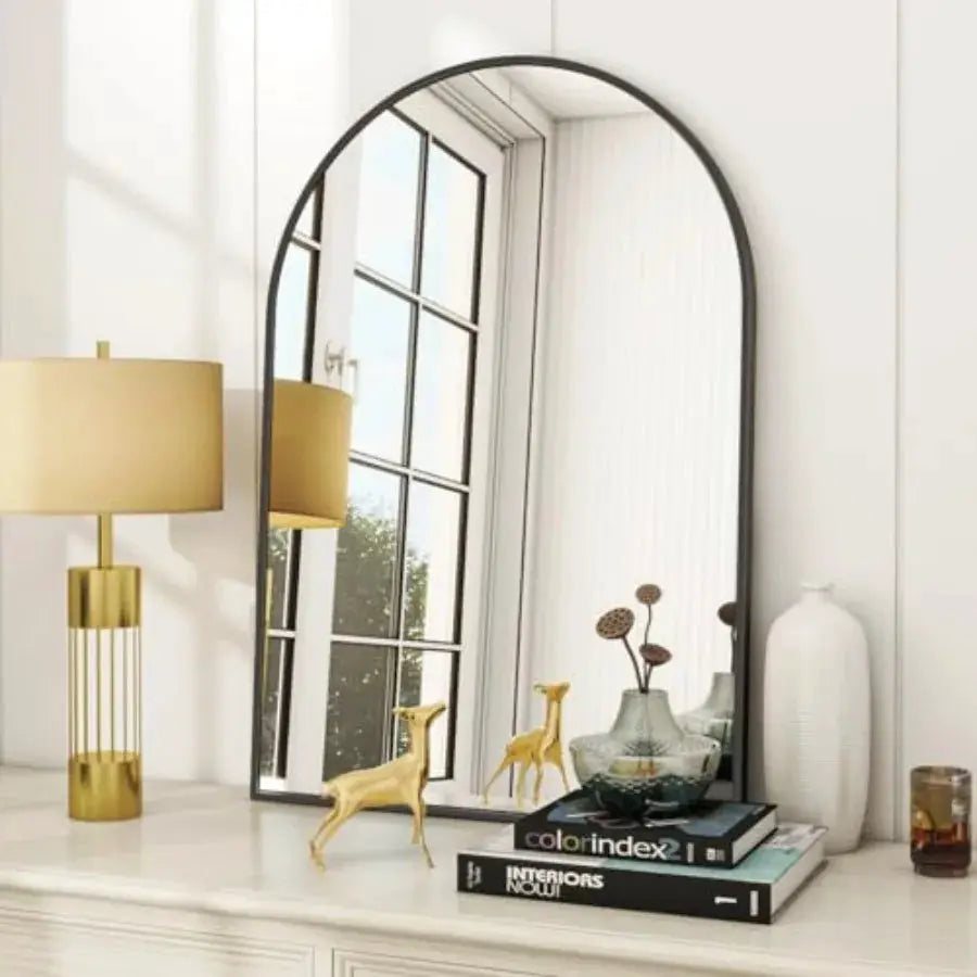 Arched Wall Mirror 24 x 36 inch Arch Bathroom Mirror Wall Mounted Vanity Mirror with Arch Metal Frame Modern Bathroom Vanity Mi from PriceLows™