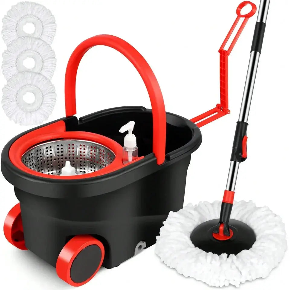 2-in-1 Dual-Drive Rotary Mop Set with Bucket – 360° Spin Mop for Wet & Dry Floors, Hands-Free Wringing, Easy Home Cleaning from PriceLows™