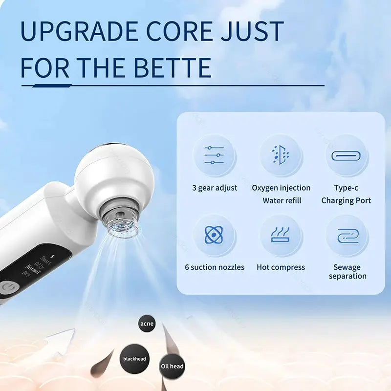 2025 New Blackhead Remover Pore Vacuum With Hot Compress Electric Facial Hydrating Cleaner Pimple Extractor Face Beauty Device from PriceLows™