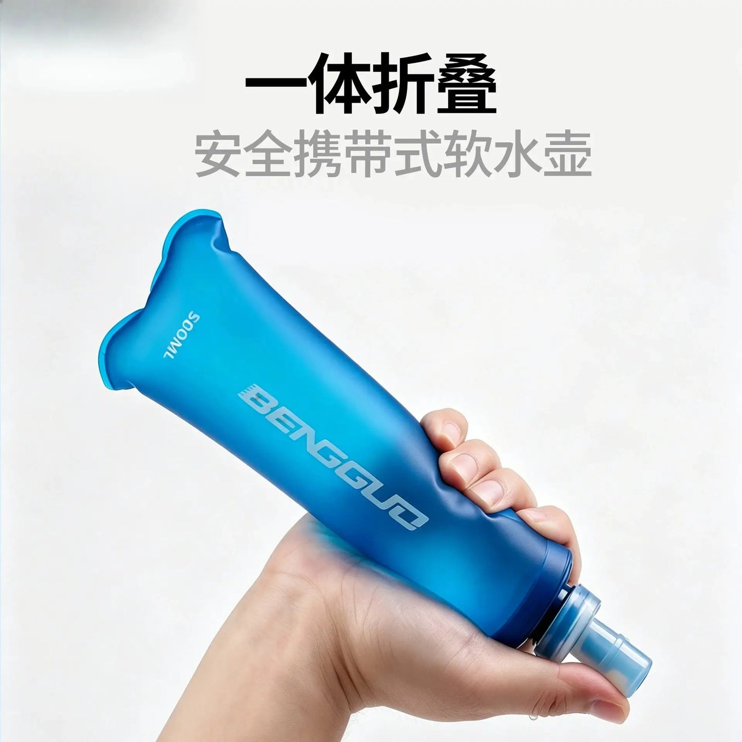Collapsible Soft Water Bottle 500ml BPA Free Silicone Sports Flask with Push-Pull Cap for Running Cycling Hiking from PriceLows™