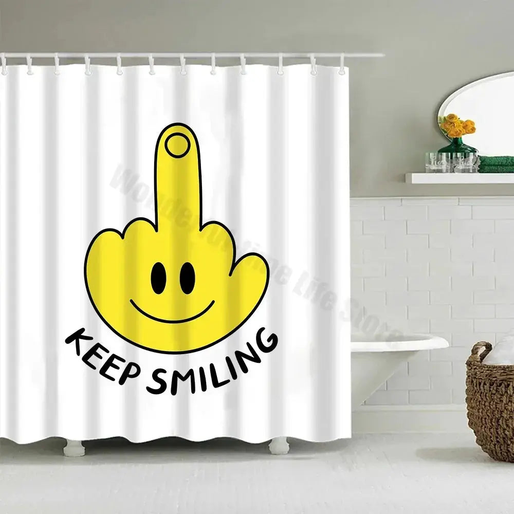 Cute Little Yellow Duck Shower Curtain Cartoon Funny Smiley Face Bathroom Waterproof Bath Duck Fabric 12 Hooks Bathroom Decor from PriceLows™