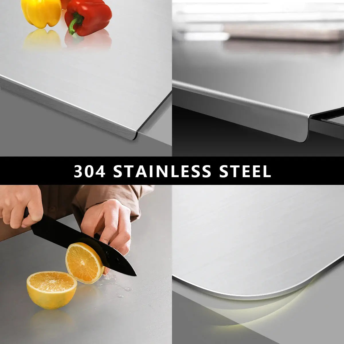 304 Stainless Steel Cutting Board Butcher Block Household Rolling Board Kitchen Supplies Food Preparation Meal Prep Tools from PriceLows™
