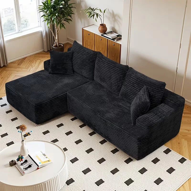 Sofa Bed | L Shaped Sectional 96 Inch | Cotton Fabric