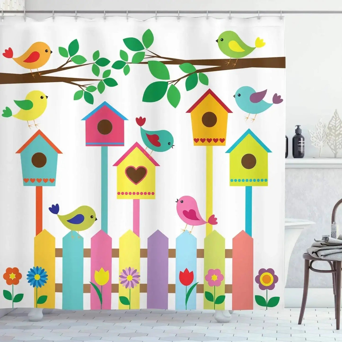 Cartoon Cute Animal Shower Curtain Cat Dog Anime Printed Bathroom Decor 3D Waterproof Bath Fabric Home Curtains For Children from PriceLows™