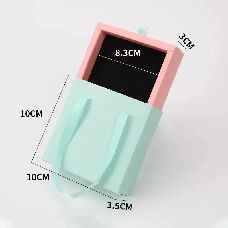 Paper Pull-Out Drawer Jewelry Box Handheld Jewelry Packaging Box Wearing Armor Ring Earring Necklace Storage Gift Box from PriceLows™