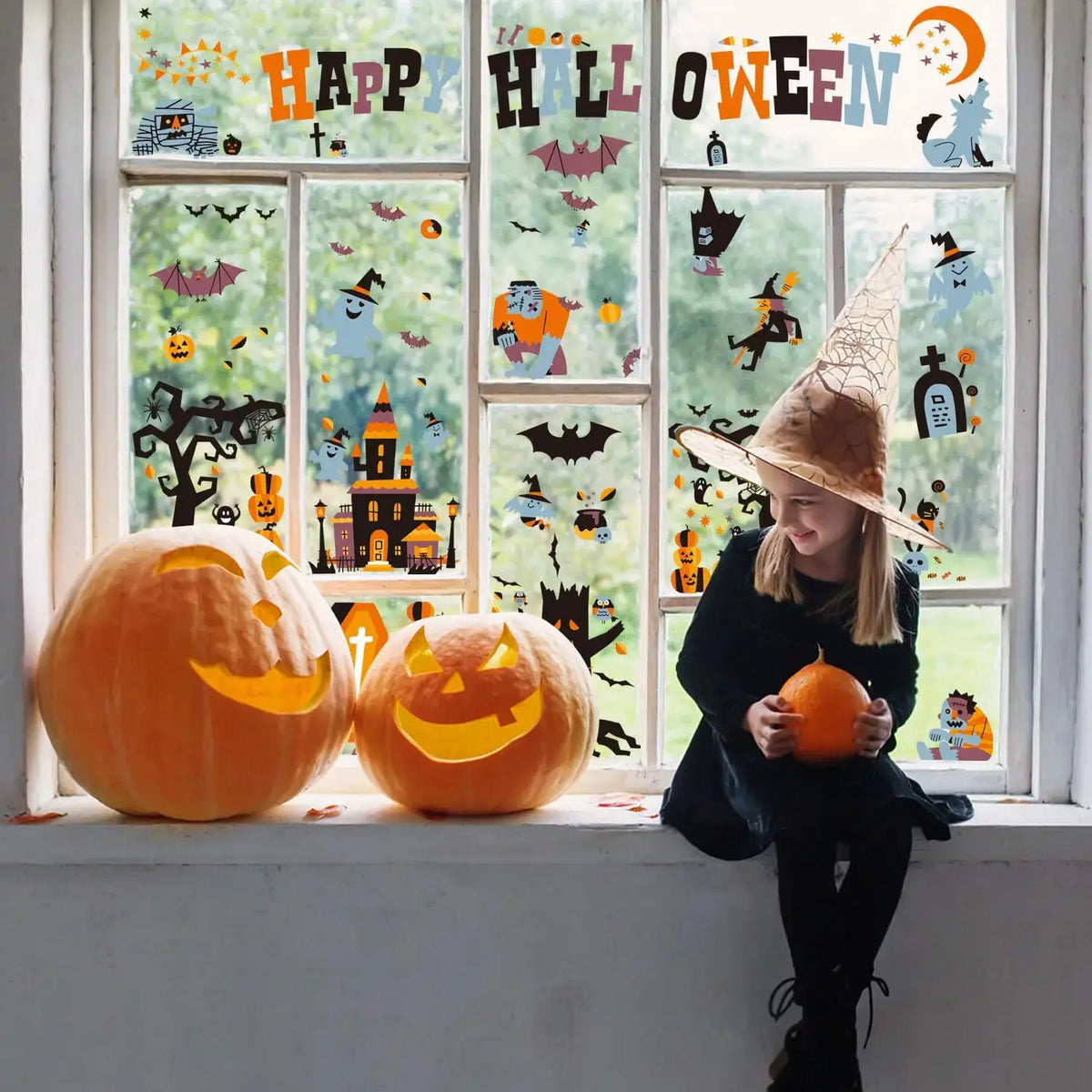 Halloween Window Clings | 10 Sheet Pack | Indoor Outdoor Use