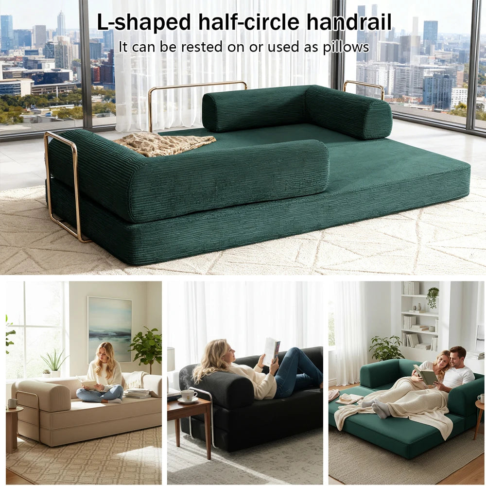 Sofa Bed | 2m Folding | 4-in-1 Dual-Use | Retro Style