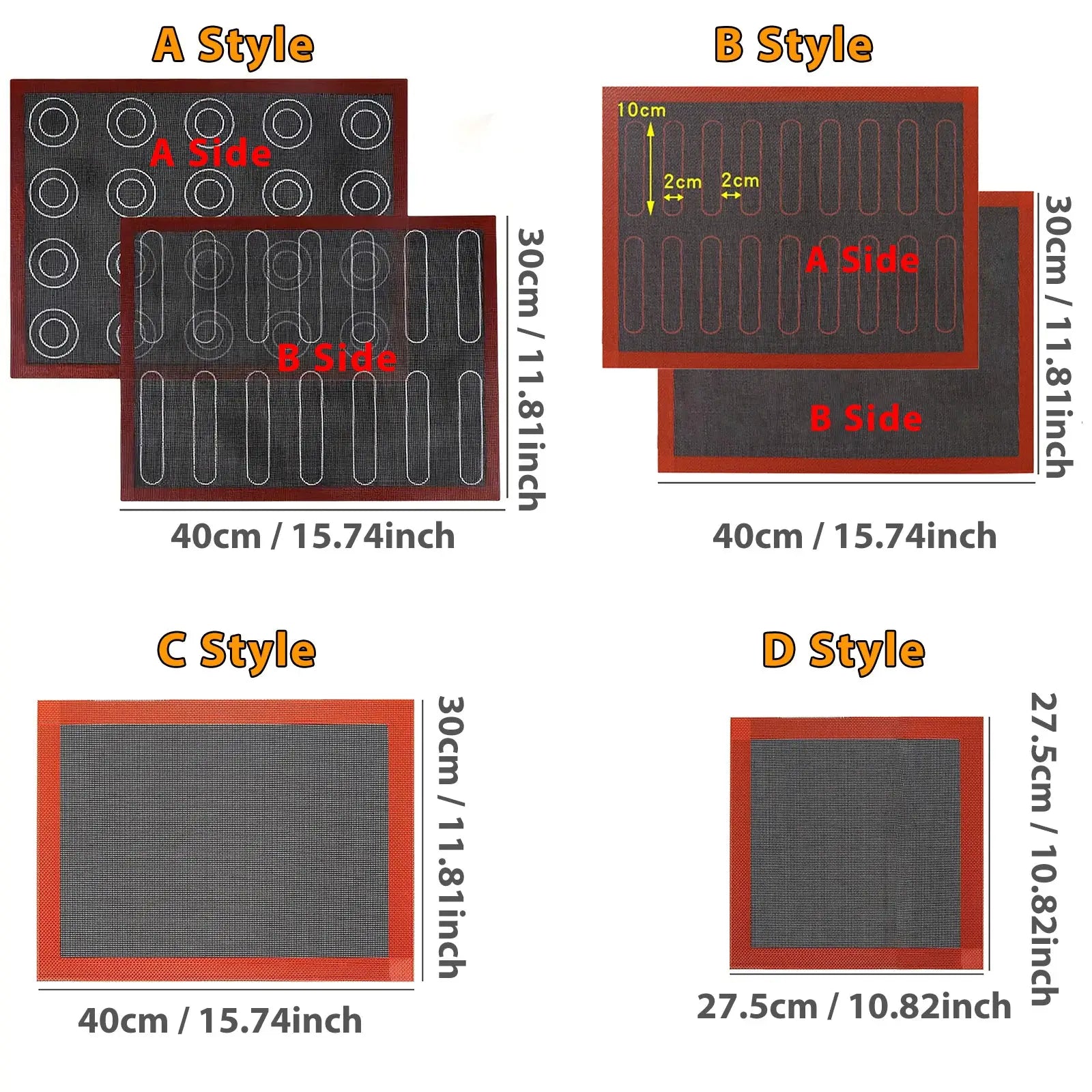 Perforated Silicone Baking Mat, with Puff & Round Patterns, Reusable Non-stick Oven Liner, for Cookies Macaron Bread, 2 Sides from PriceLows™