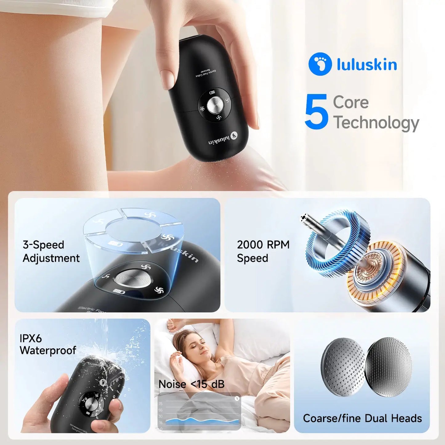 Rechargeable Electric Foot Grinder USB Powered Callus Remover with Adjustable 3 Speeds for Men & Women's Pedicure and Self-Care from PriceLows™