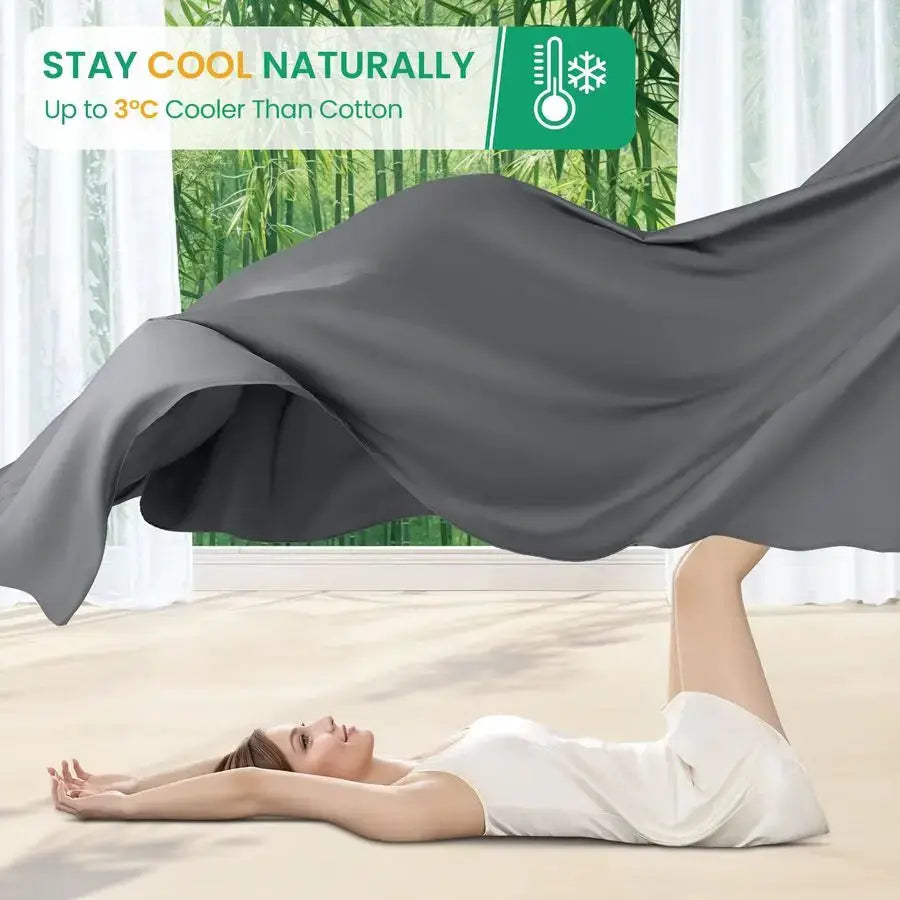 100 Viscose Derived from BambooSheets Queen Size, Ultra Breathable amp Cooling Bed Sheets for Hot Sleepers, Hotel Luxury Silky B from PriceLows™
