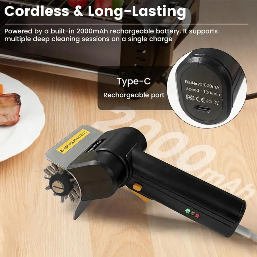 Electric BBQ Grill Cleaner Brush | 304 Stainless Steel | Type C Charging