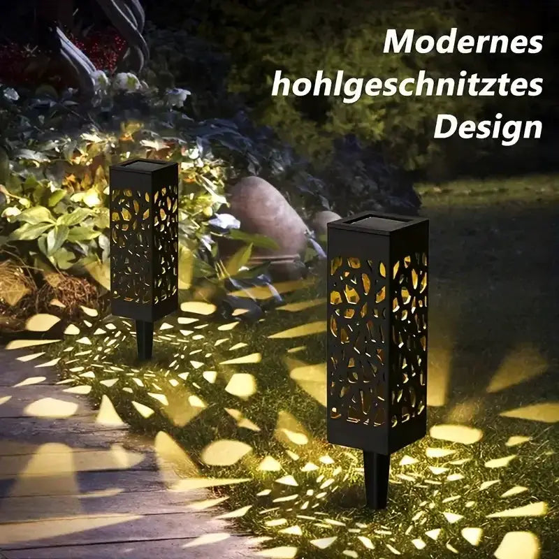 6PCS Solar Powered LED Garden Stake Lights Decorative Hollow-Out Lawn Lamps, Waterproof Outdoor Landscape Lighting 400mah from PriceLows™