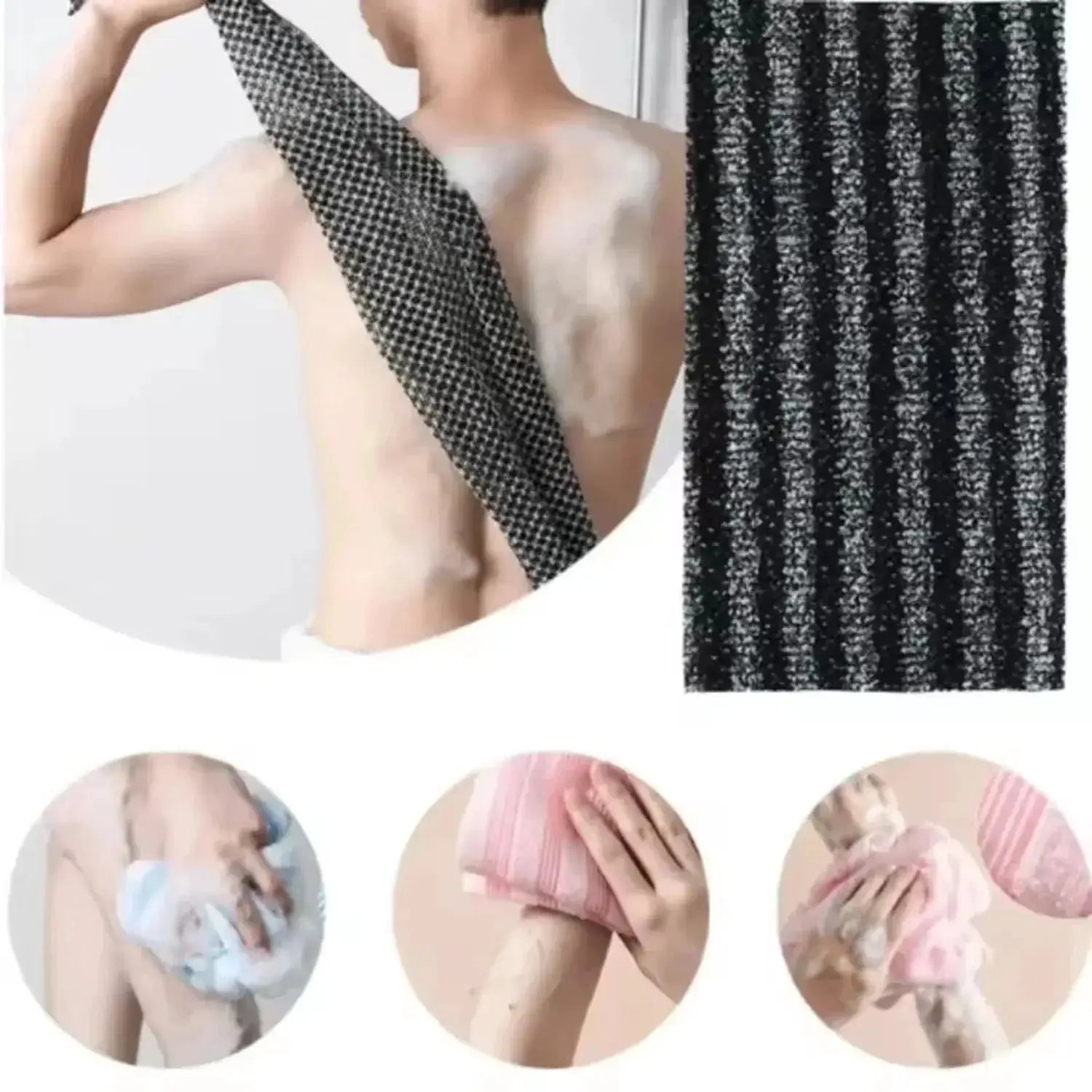 Japanese Exfoliating Bath Towel Ultra-Long Shower Scrubber for Back Antibacterial Foam Washcloth Multi-Use for Shower Skincare from PriceLows™