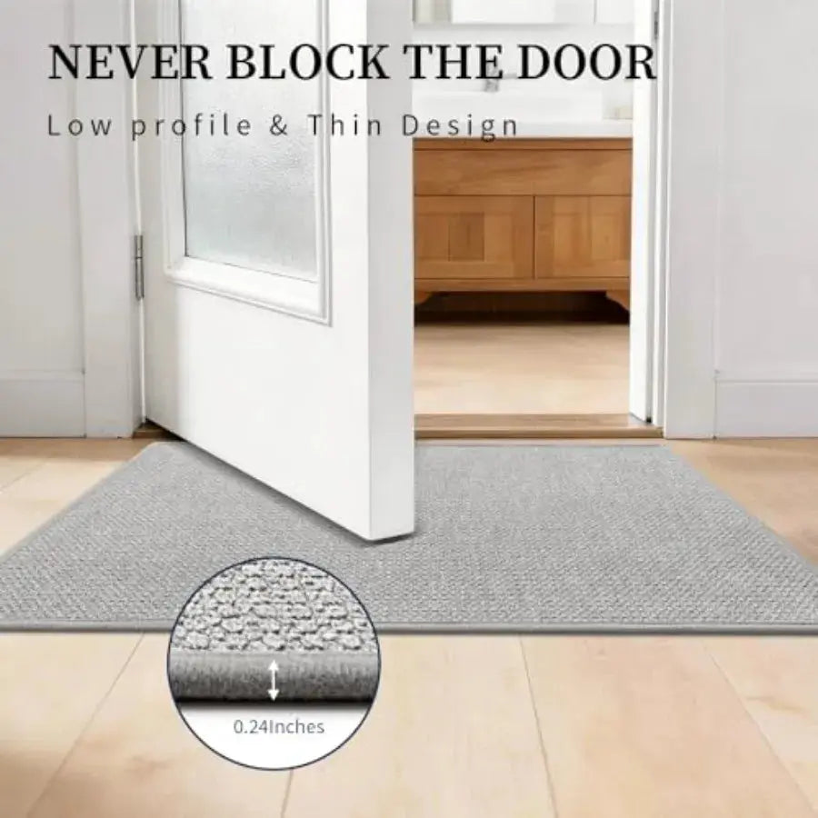 Gray Bathroom Rugs Sets 3 Pcs Quick Dry Thin Bath Mat with Toilet Rug Non Slip Absorbent Machine Washable Bath Runner Rugs for from PriceLows™
