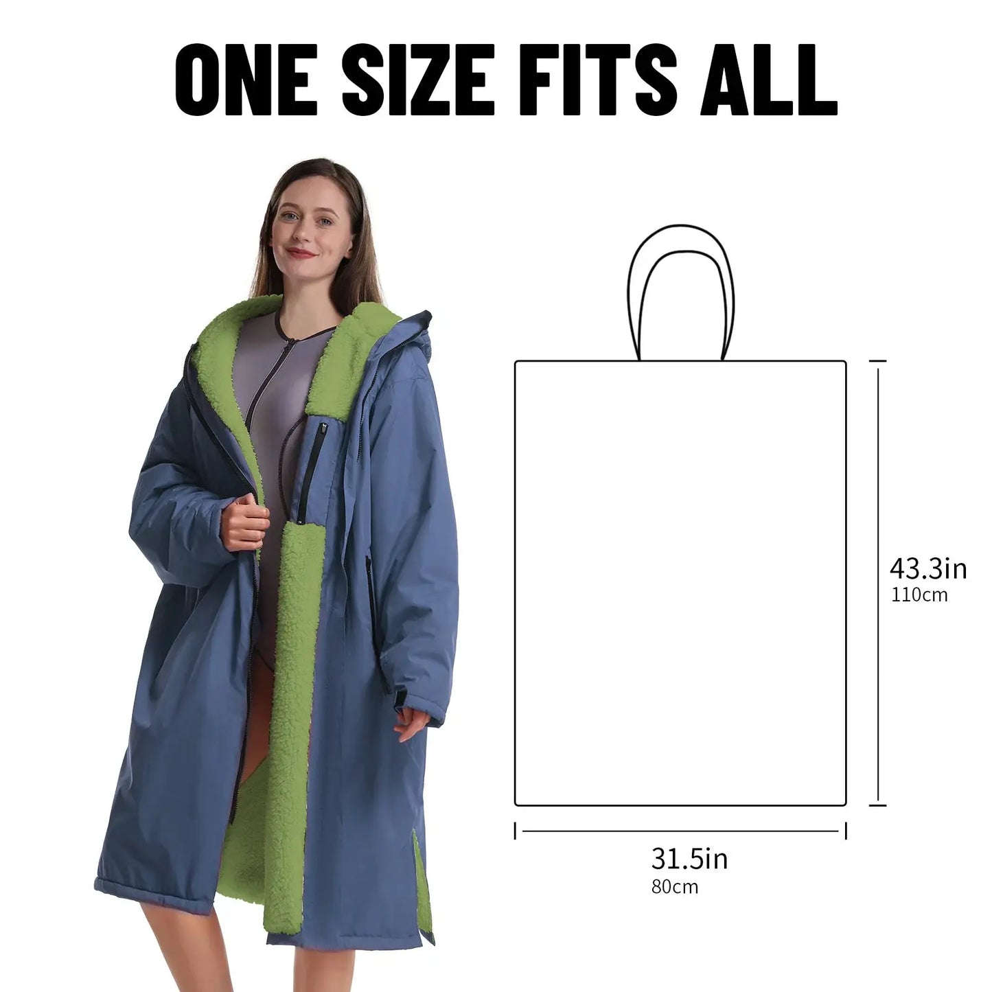 Quick Dry Changing Robe | Waterproof Soft Polyester | Navy Blue Red