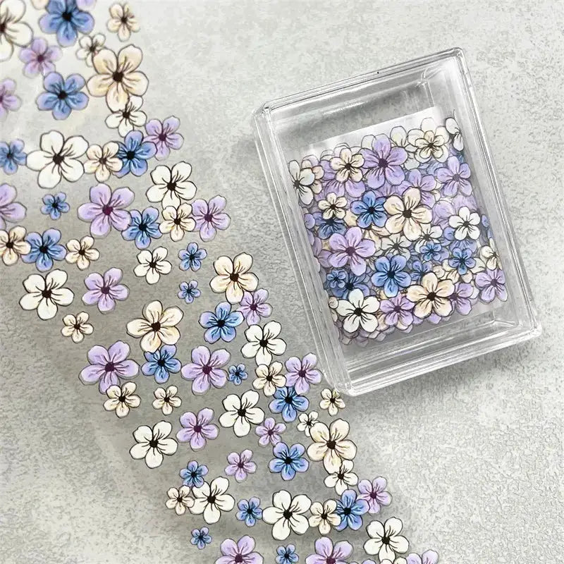 1Pc 100cm Flower Nail Foils for Transfer Paper Floral Stickers Rose Nails Wraps Tulip Nail Art Decorations from PriceLows™