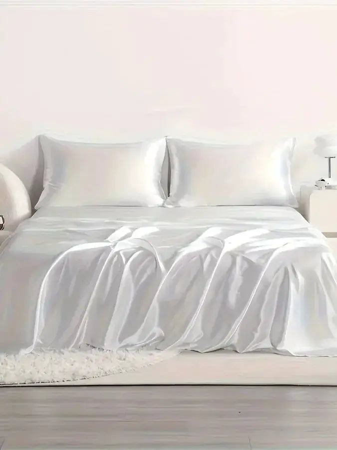 Cooling Satin Bed Sheet Set | 500 Thread Count | Hypoallergenic | 4 Piece Set