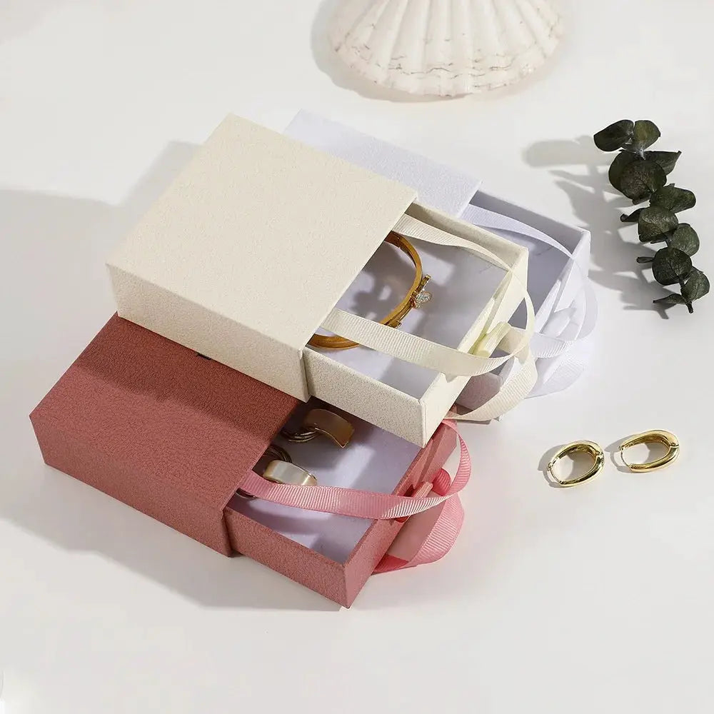 1PC Thick Kraft Paper Drawer Jewelry Box Portable Ring Necklace Bracelet Earrings Gift Display Case Packaging Boxes Cardboard from PriceLows™