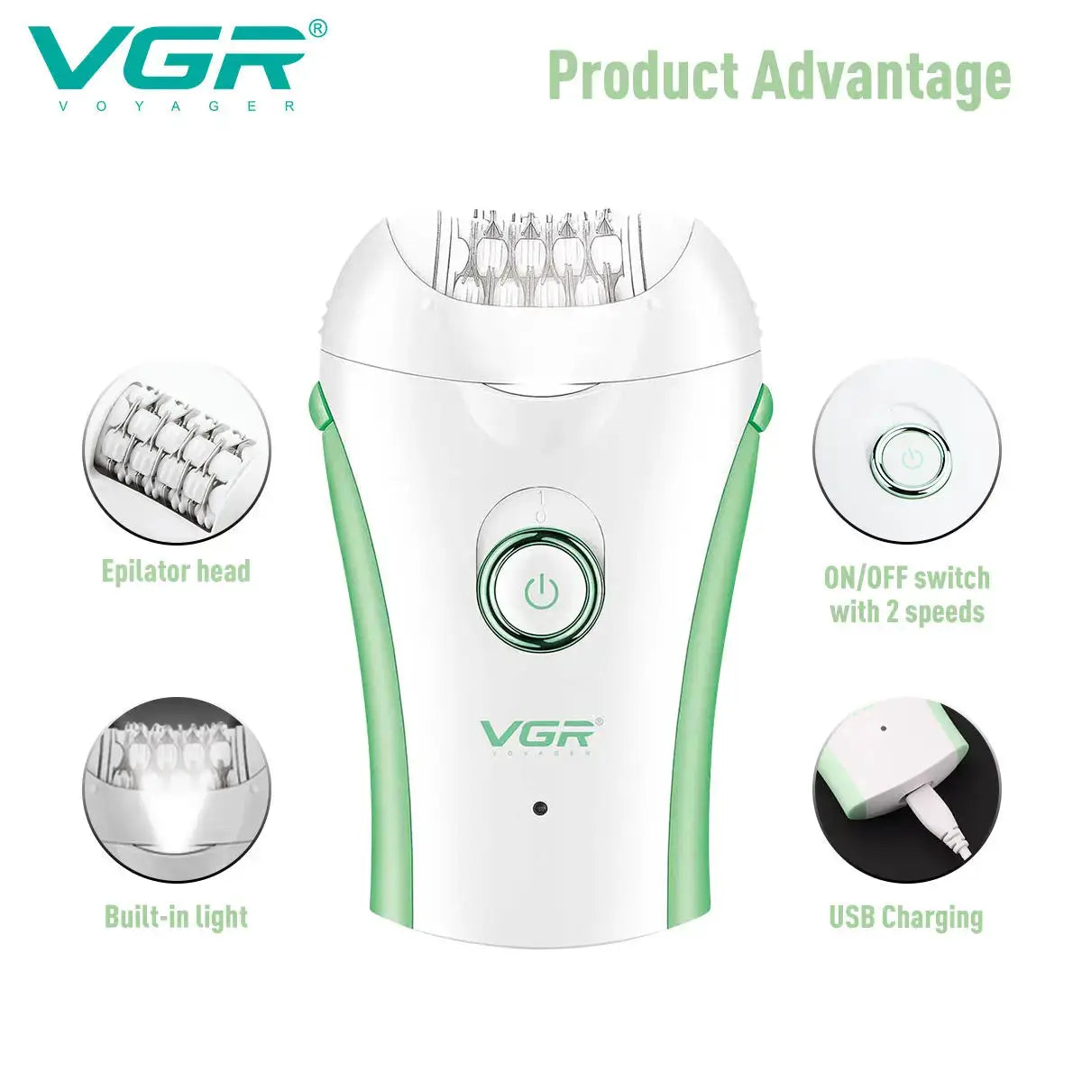 Epilator | Rechargeable | Stainless Steel Blades | Floating Head