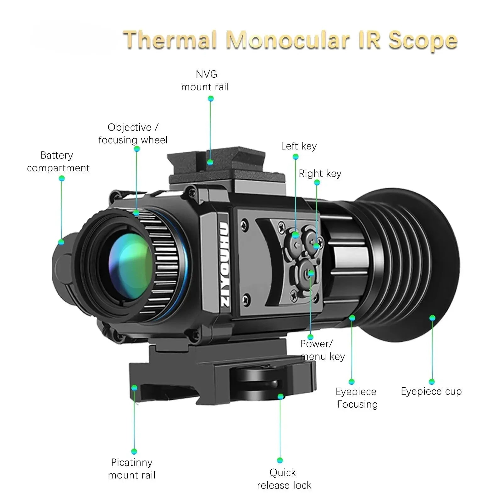 384x288 Multipurpose Head Mounted Thermal Monocular Sight Scope 50hz Hunting Helmet Riflescope Tactical Head Mounted Imager from PriceLows™