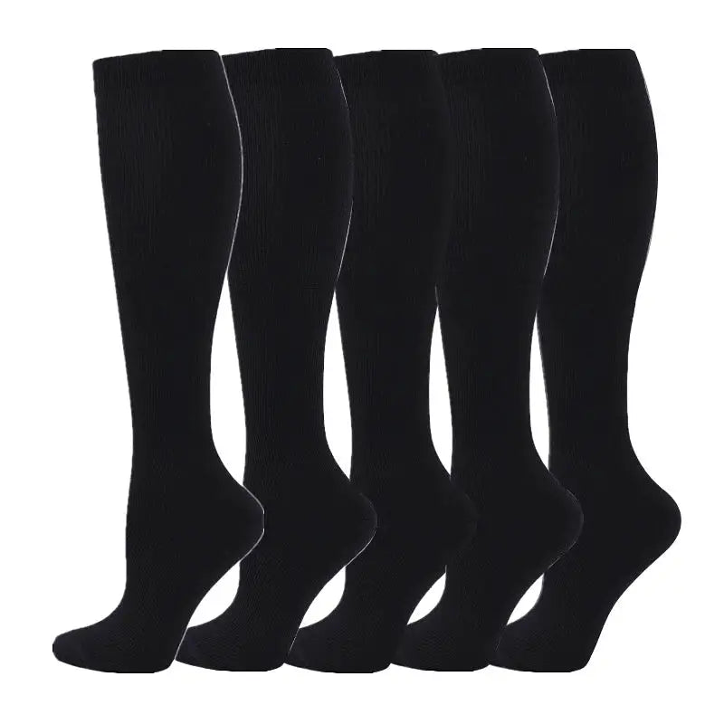 Compression Socks | 20-30 MmHg | Crew Length | 5 Pairs Nylon