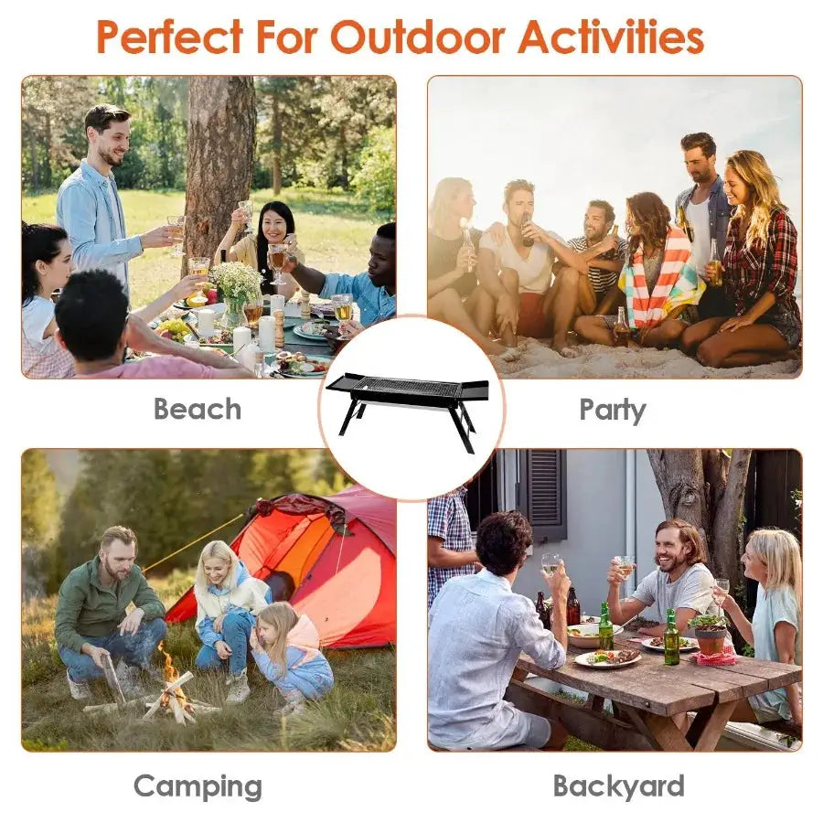 Portable BBQ Griddle, Foldable Kabob Barbecue for Outdoor Hibachi BBQ Lamb Skewer Camping Barbecue Grill in Garden Backyard Par from PriceLows™