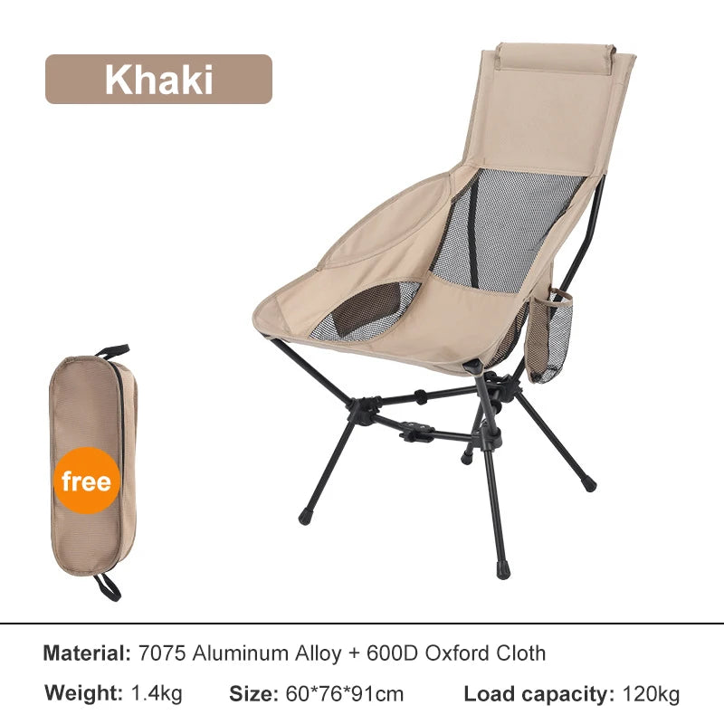 Portable Camping Chair | Lightweight | Foldable Headrest | One Size