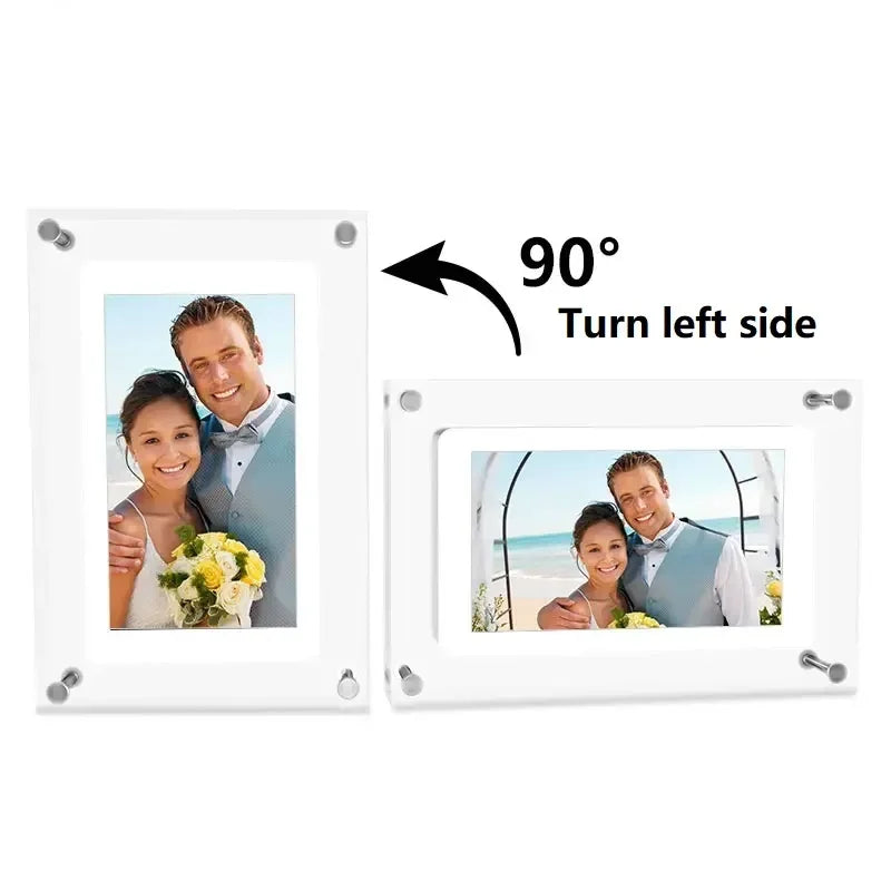 Acrylic Digital Photo Frame | IPS Display | 4GB Built-In Memory | 5 to 7 Inches