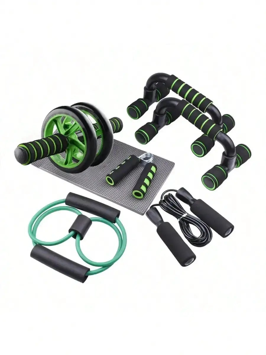 Home Workout Set | 7 Piece With Ab Roller | Push Up Bars