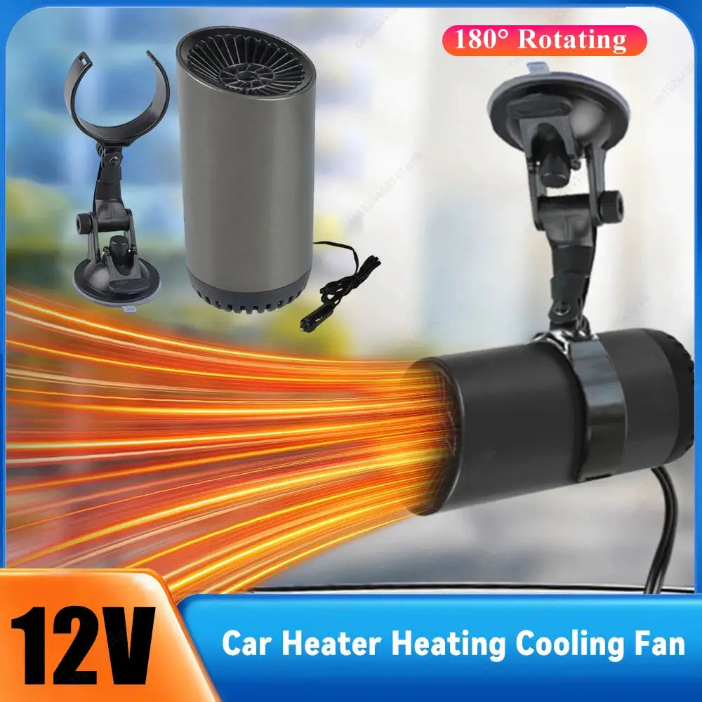 2 in 1 12V 150w Suction Cup Car Heater Windshield Defrost Defogger Car Heat Cool 360° Rotatable Car Accessories Portable Heater from PriceLows™