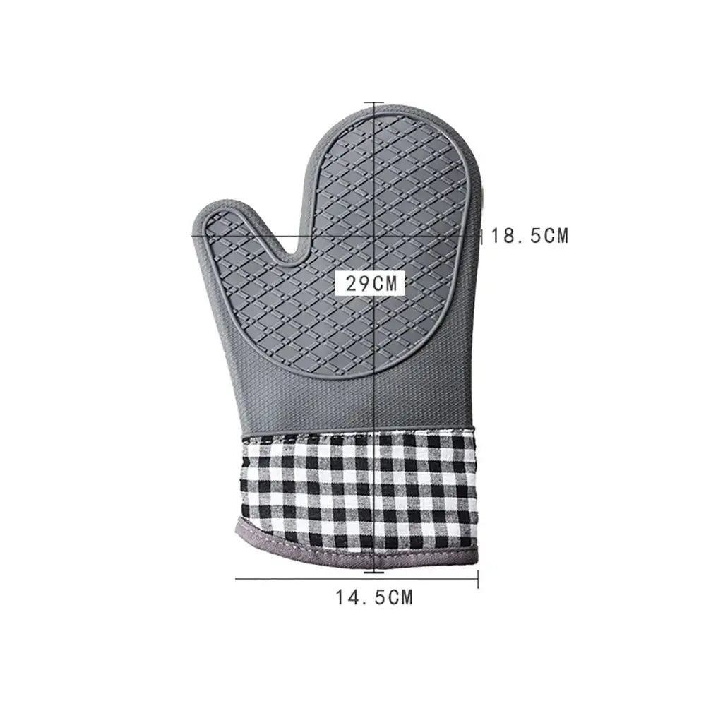 Silicone Oven Mitt | Heat Resistant | Non Slip | Black Gray
