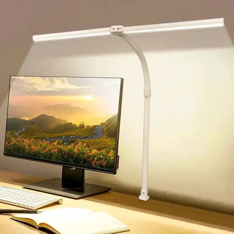 LAOPAO Double Head LED Desk Lamp EU/US Architect Desk Lamps Office 24W Brightest 5Color Modes and 5 Dimmable Eye Protection lamp from PriceLows™