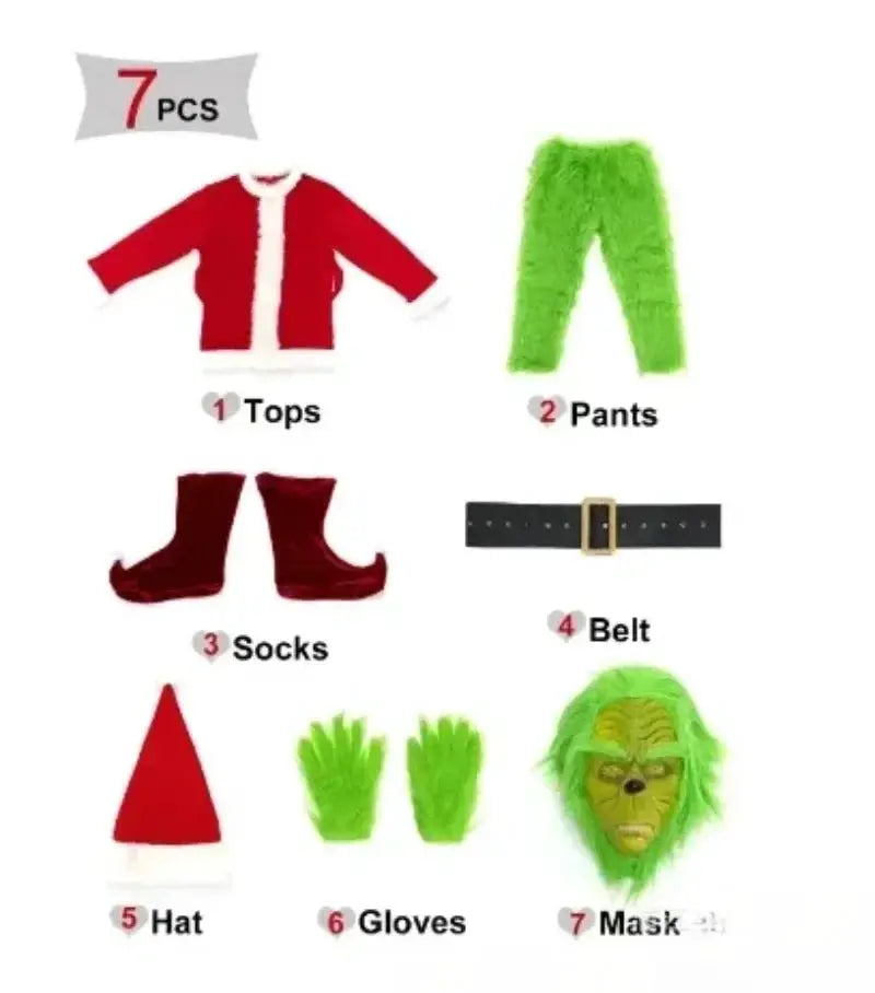 Adult Green Monster Costume | Knit Polyester | Gloves And Mask | Unisex One Size