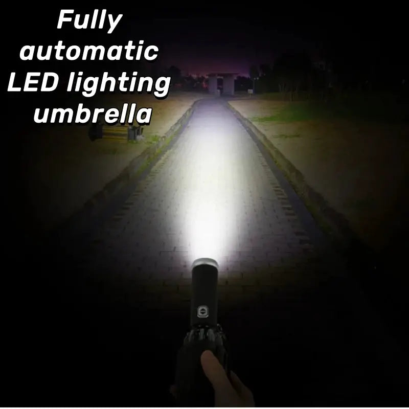 Automatic Umbrella | LED Flashlight | UV Sun Protection | Blue Green Black