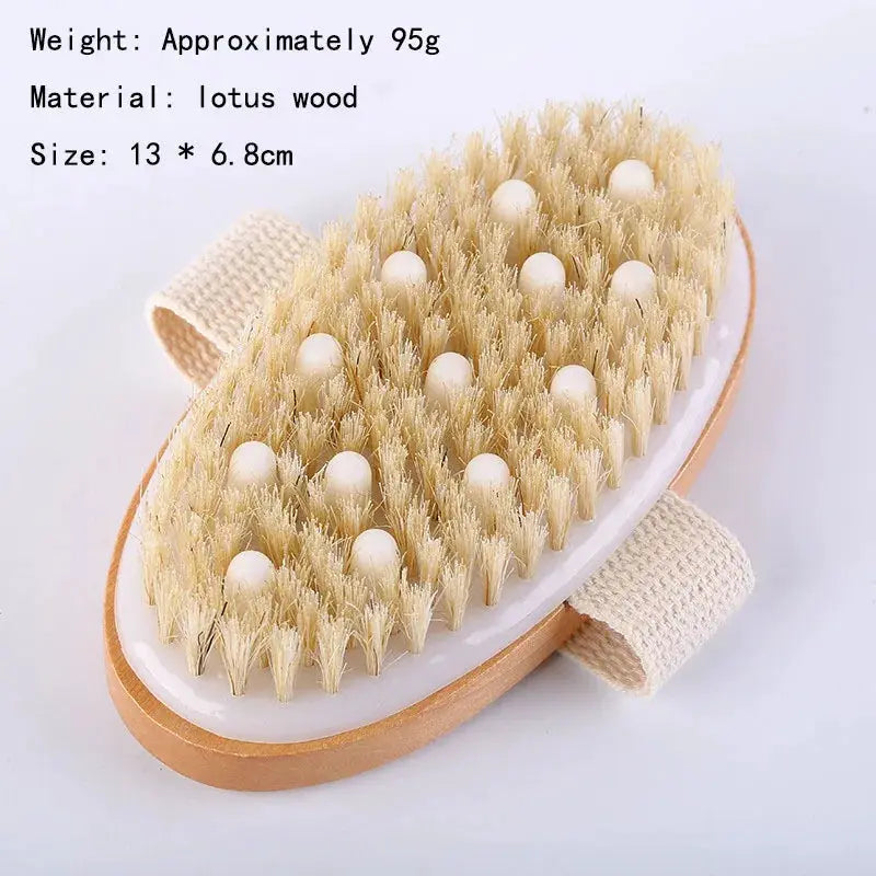 Luxury Wooden Body Massage Brush | Natural Bristles | Cellulite Remover & Exfoliator