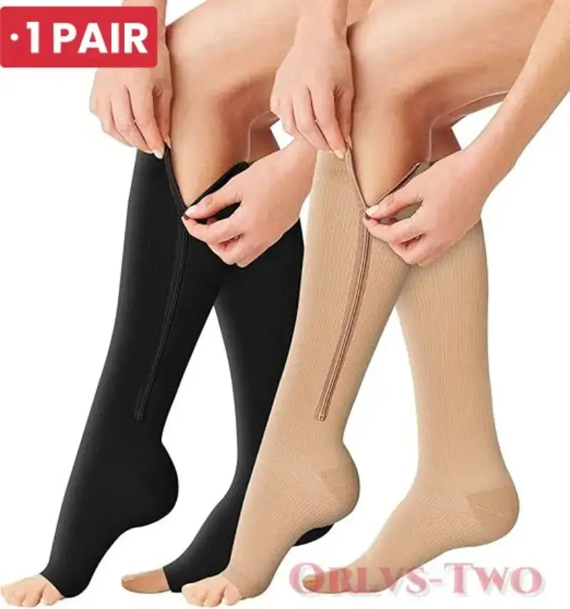 Knee High Compression Socks | 20-30 Mmhg Pressure | Nylon Athletic