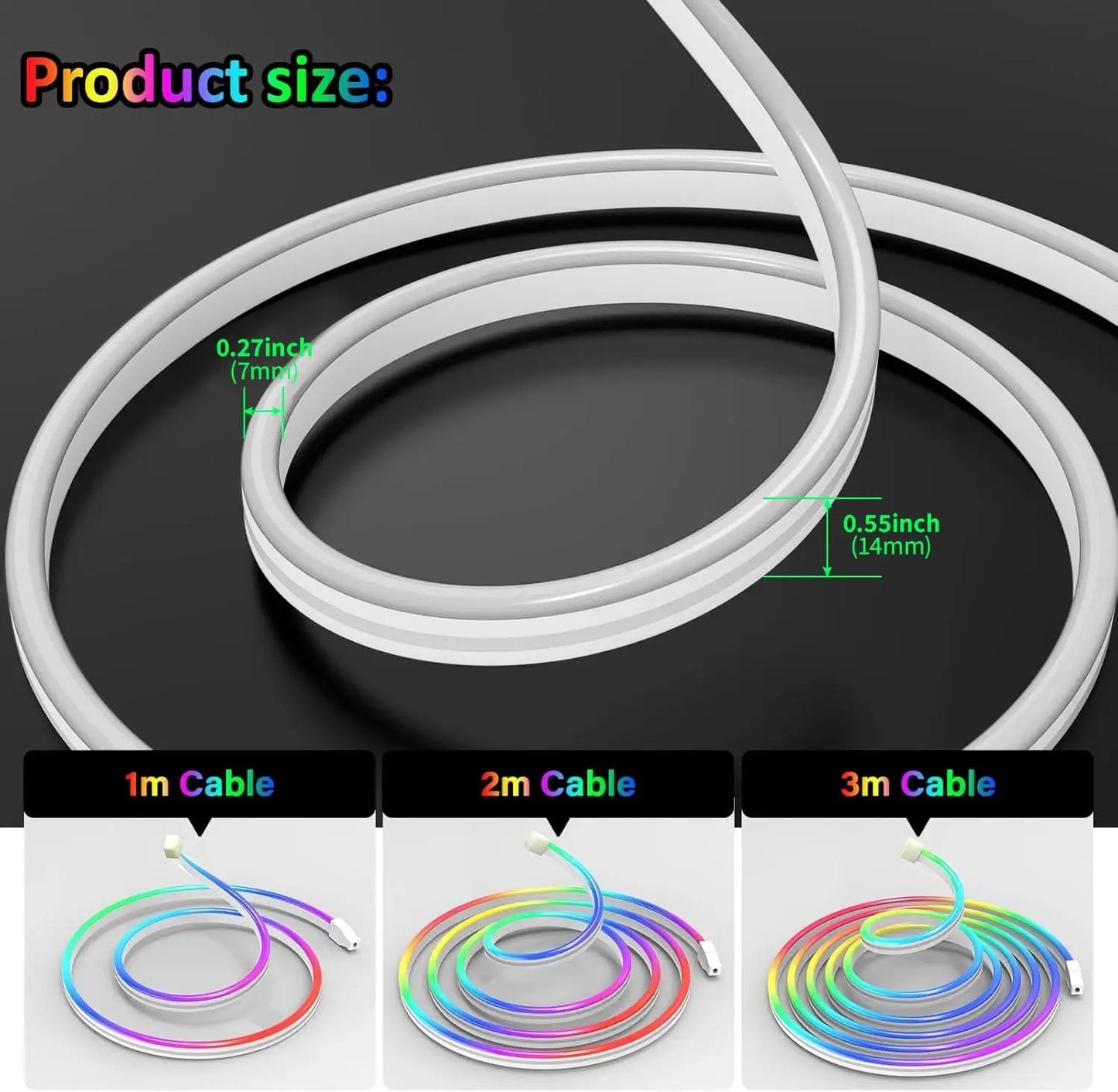 DC5V USB RGBIC Neon LED Strip 1m-10m IP65 Waterproof Bluetooth App Remote Control Music Sync for Room DIY Lighting Decor from PriceLows™