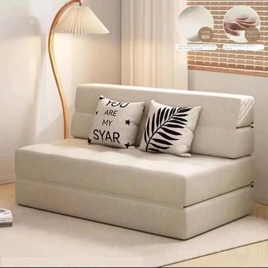 Folding sofa bed dual-purpose small apartment living room bedroom tatami rental house lazy sofa accompanying bed anti-fall pad from PriceLows™