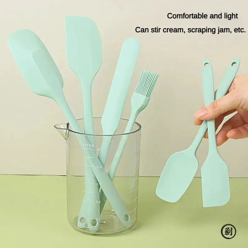 6pc Silicone Spatula set for baking-cake frosting kit with brush, non-stick scrapers & cream spreads | cute kitchen gadgets from PriceLows™