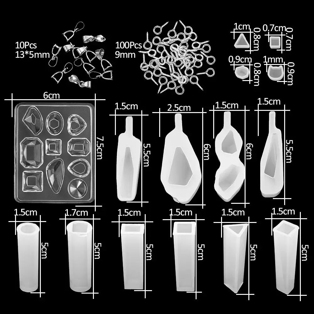 Silicone Resin Mold Kit | Jewelry Making Supplies | With Epoxy And Dried Flowers