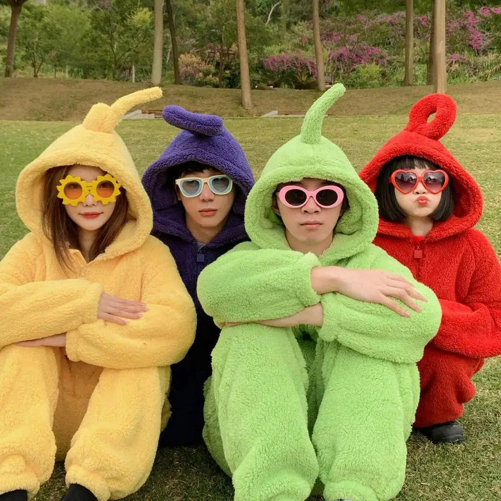 Adults Kids Onesies Soft Long Sleeves Pajamas Dipsy Tinky Winky Po Lala Costumes Home Clothes Women Unisex Homewear from PriceLows™