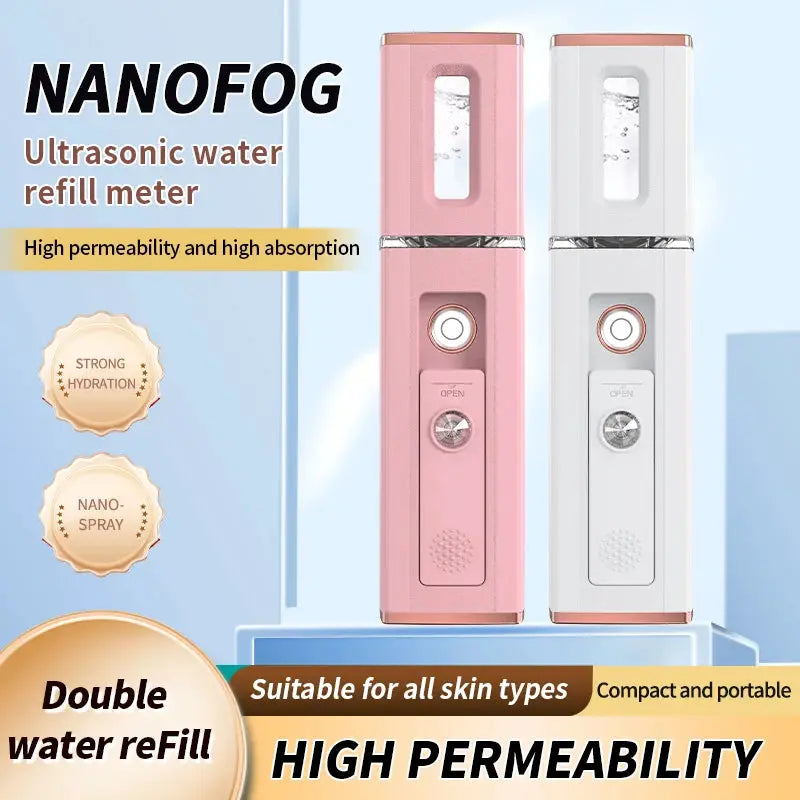 Portable Nano Facial Mist Sprayer | USB Rechargeable | Cold Spray | Travel And Home Use