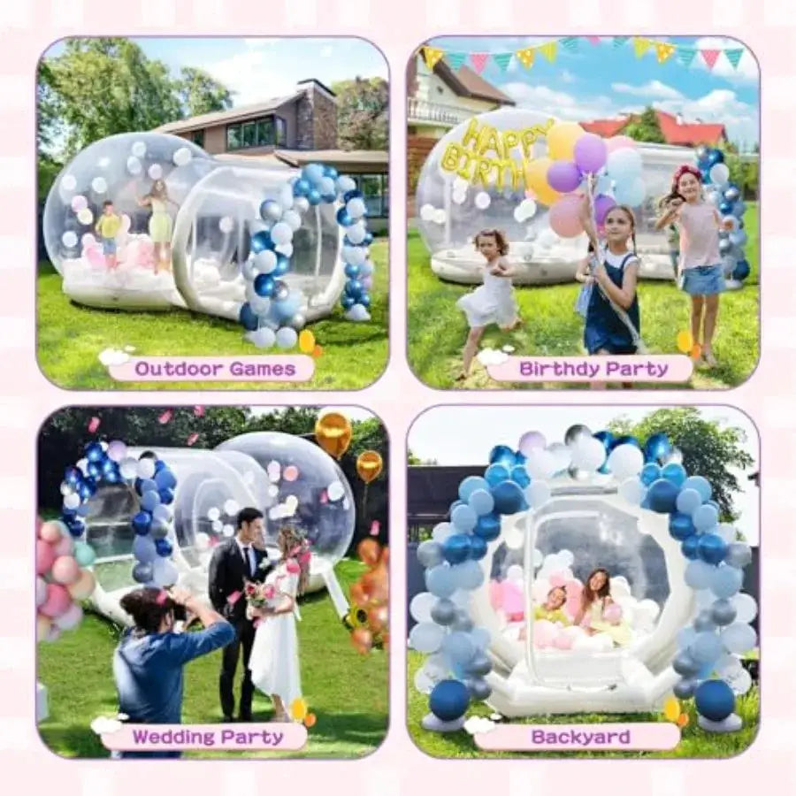 13ft Inflatable Bubble House for : Commercial Grade PVC Clear Waterproof Includes Blower Pump 7ft Tunnel Ideal for Camping Part from PriceLows™