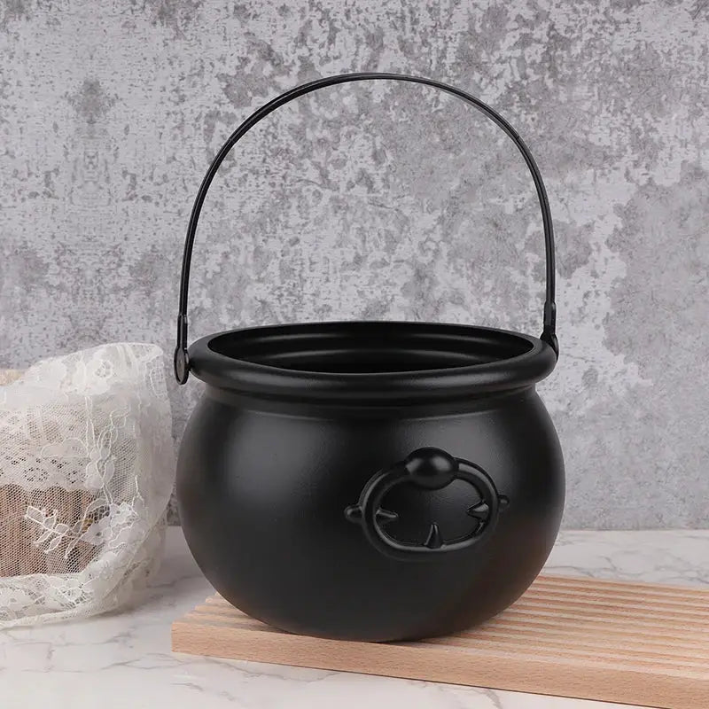Witch Cauldron | Halloween Candy Holder | Plastic Table Centerpiece | Large