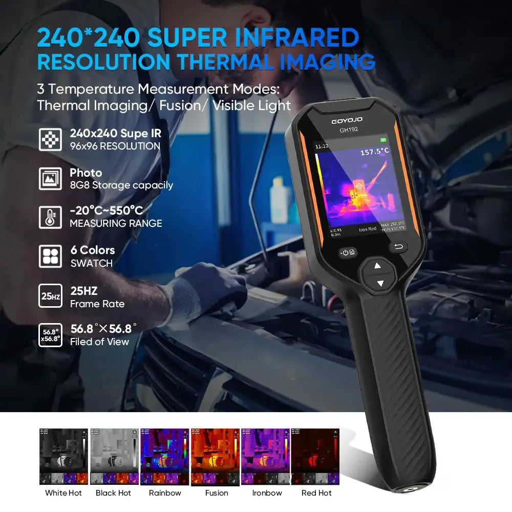 GOYOJO 640x480 SuperResolution Infrared Thermal Imaging Camera Dual-Light Fusion for Home Inspection HVAC Mechanical Maintenance from PriceLows™