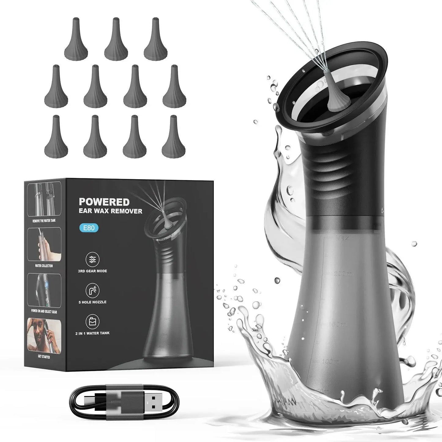 JianYouCare Electric Ear Wax Removal Ear Cleaning Tool with Irrigation Flusher 3 Pressure levels rechargeable Safe and Effective from PriceLows™