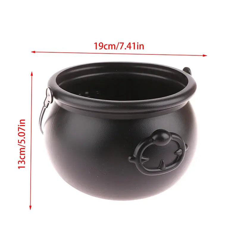 Witch Cauldron | Halloween Candy Holder | Plastic Table Centerpiece | Large