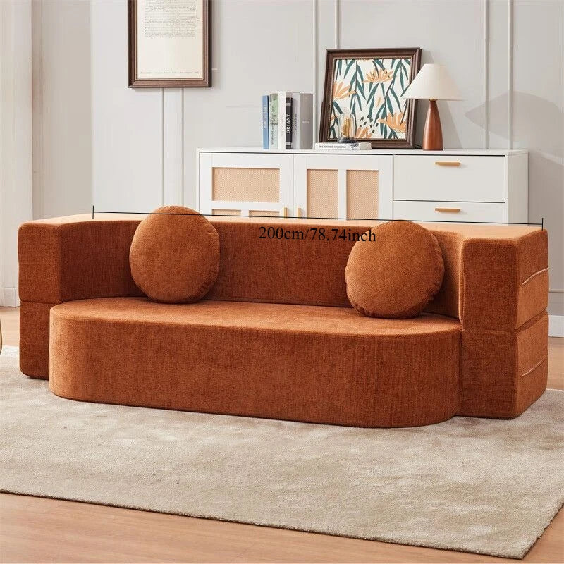 Sofa Bed | Velvet Fabric | Modular Convertible | 2 Seater