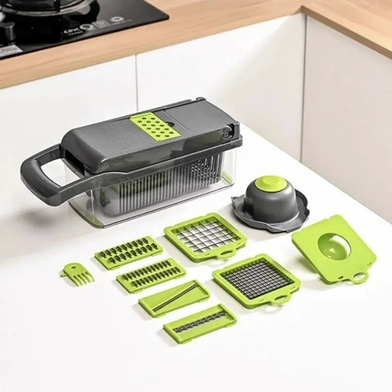 Vegetable Chopper | 16 In 1 Slicer Dicer Grater | With Container | Handheld