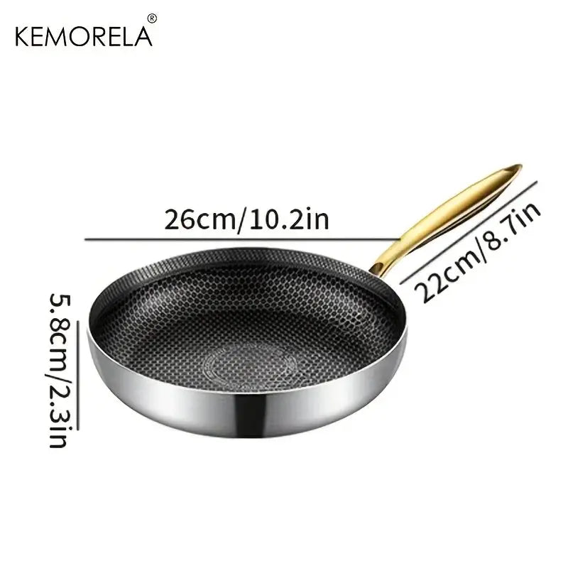 Stainless Steel Wok Pan | 316 Stainless Steel | Nonstick Honeycomb | Standard